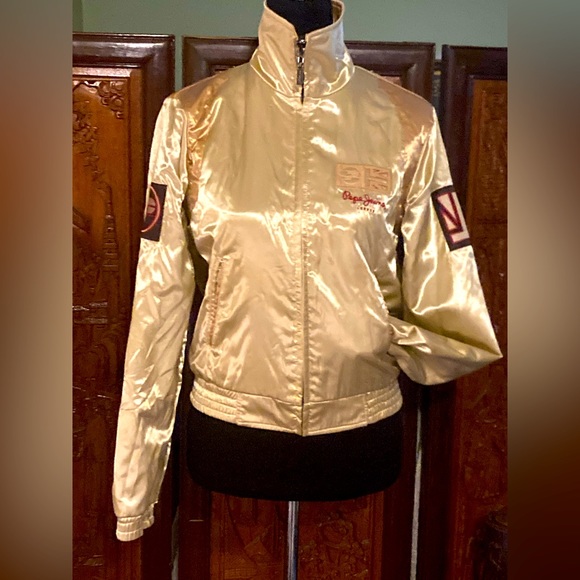 🎊💕Rare!! Vintage Nylon Satin Reversible Bomber Jacket - Picture 3 of 11